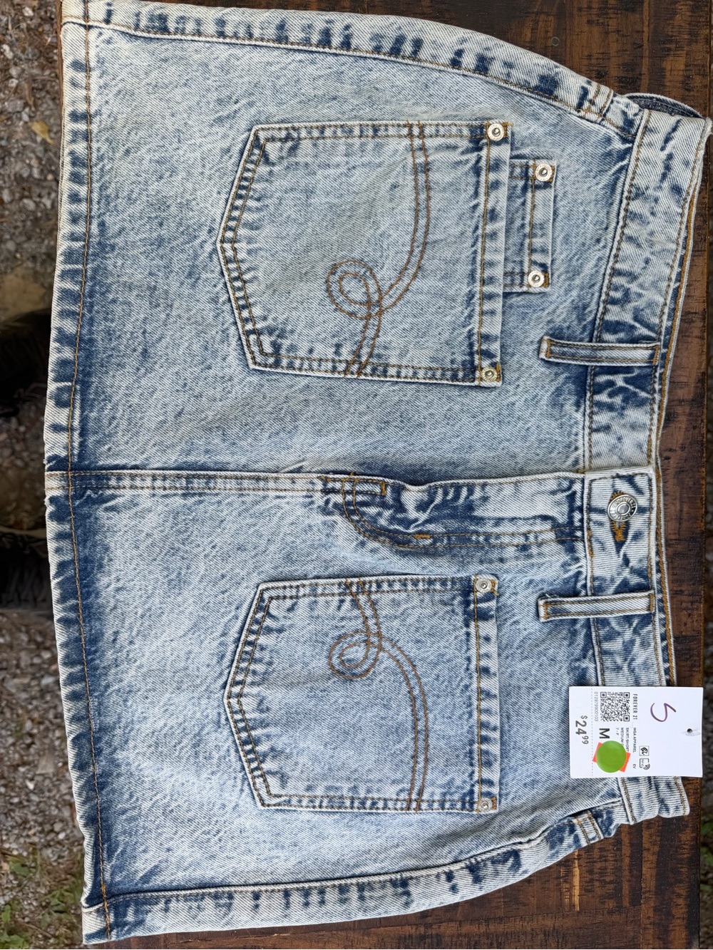 Forever 21 Light Wash Denim Mini Skirt